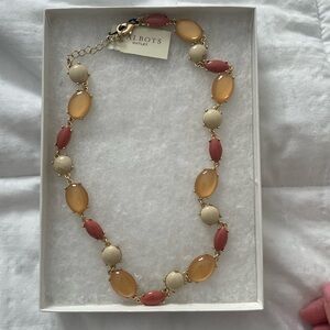 Talbots Orange, Cream, and Pink Beaded Necklace